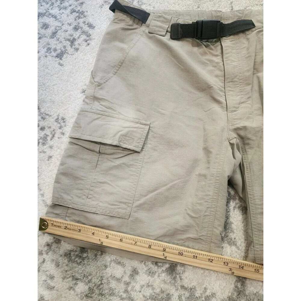 The North Face Paramount Peak Cargo Hiking Shorts Mens Large Khaki Belted Nylon